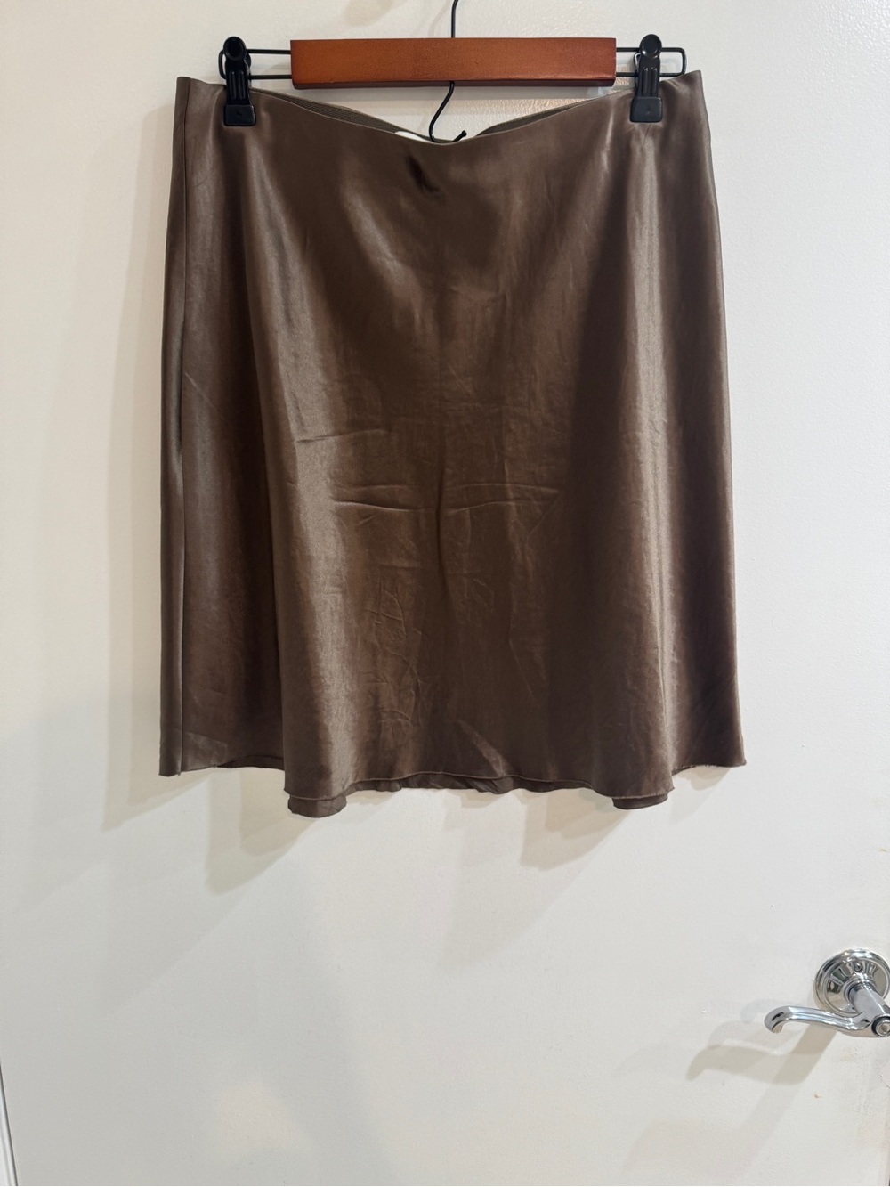 Vince Brown Satin Mini Skirt